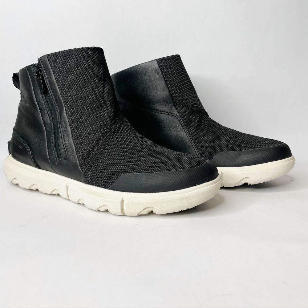 Sorel Explorer II Black Waterproof Leather Bootie Size 9